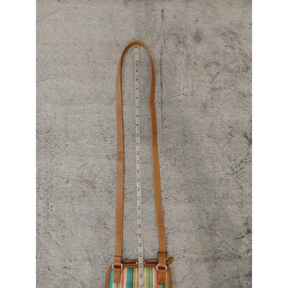 Fossil Multicolor Striped Genuine Leather Crossbody Bag Zip Around Organizer - Picture 15 of 15